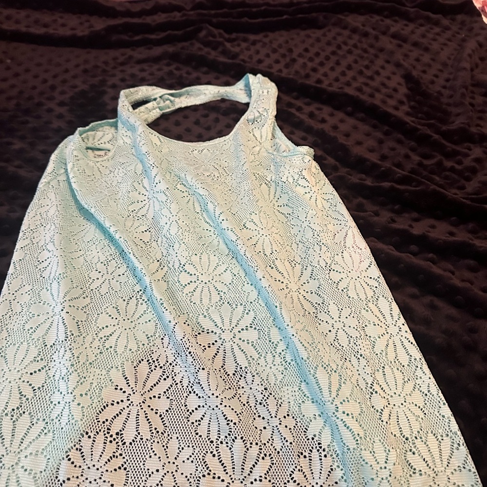 Justice Light Blue Floral Kids Swim Coverup